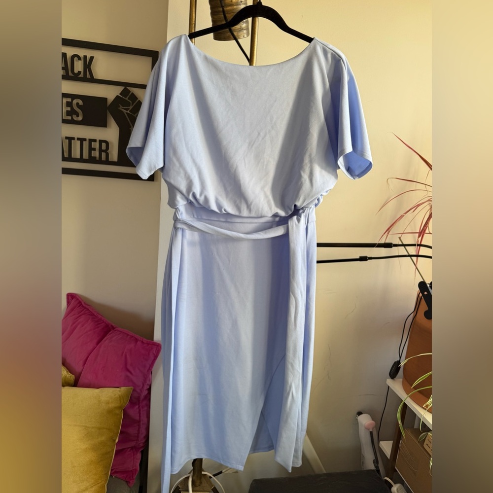 Kensie Light Blue Long Sleeve Dress